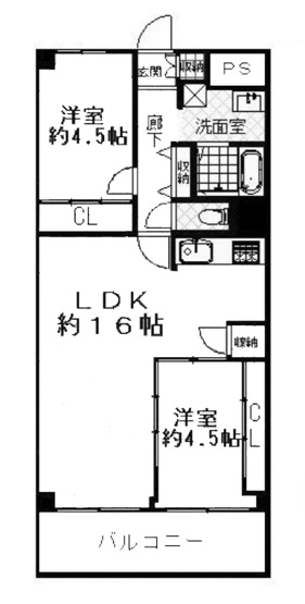 【間取り】 | コープ野村京都四条 | 専有面積59.29㎡