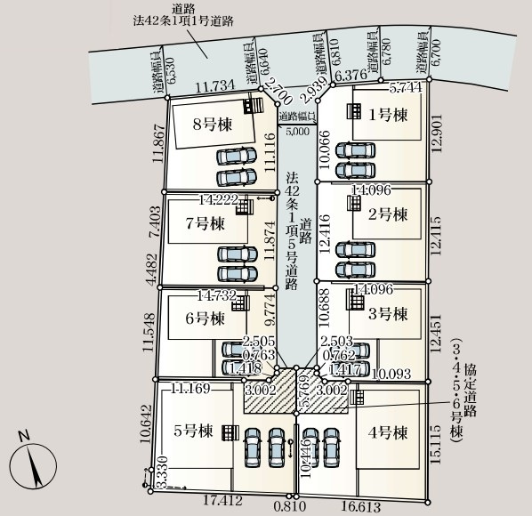 Cradle garden　上里町黛第1の区画図|図面と現況が異なる場合、現況を優先とします。【7号棟】