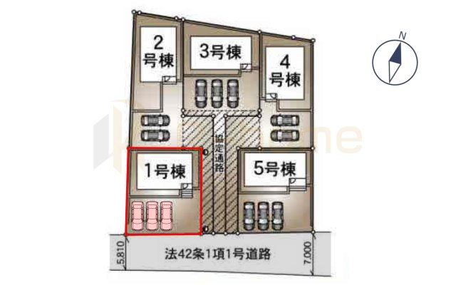 常総市水海道諏訪町第3　新築戸建て　1号棟の区画図|大きなお買い物だからこそ、メリット・デメリットを伝えさせて頂きます。
R-homeにお任せください♪