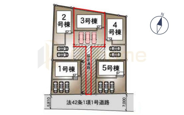 常総市水海道諏訪町第3　新築戸建て　3号棟の区画図|大きなお買い物だからこそ、メリット・デメリットを伝えさせて頂きます。
R-homeにお任せください♪