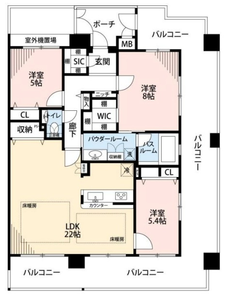 デュオプレステージ明石魚住パラーシオの間取り