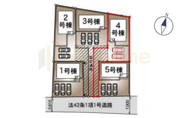 常総市水海道諏訪町第3　新築戸建て　4号棟の区画図|大きなお買い物だからこそ、メリット・デメリットを伝えさせて頂きます。
R-homeにお任せください♪