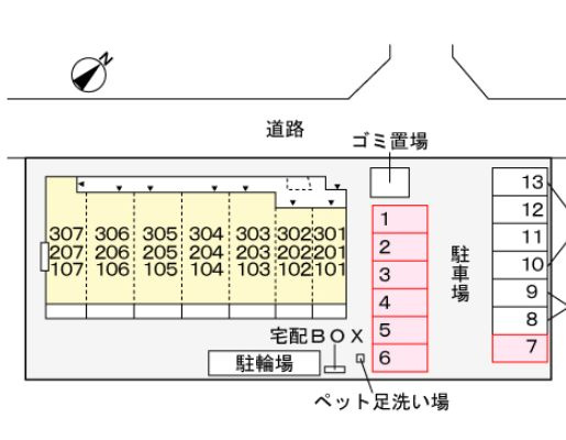 Ksパーシモンの区画図|★敷地内駐車場を完備！台数に限りがある為、先着申し込み順となります★