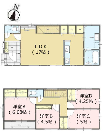 【間取り】 | 福岡市早良区次郎丸4丁目2期　3号棟（全3棟）【仲介手数料無料・0円】 | 平日、土日祝日もお好きな日時にご見学可能です。お気軽にお問合せ下さい。