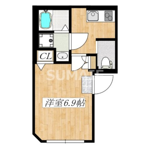 荒川区東日暮里６丁目の賃貸マンションの間取り|角部屋です