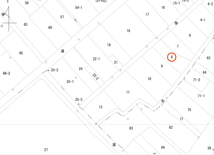 宇土市船場町の売地の土地図