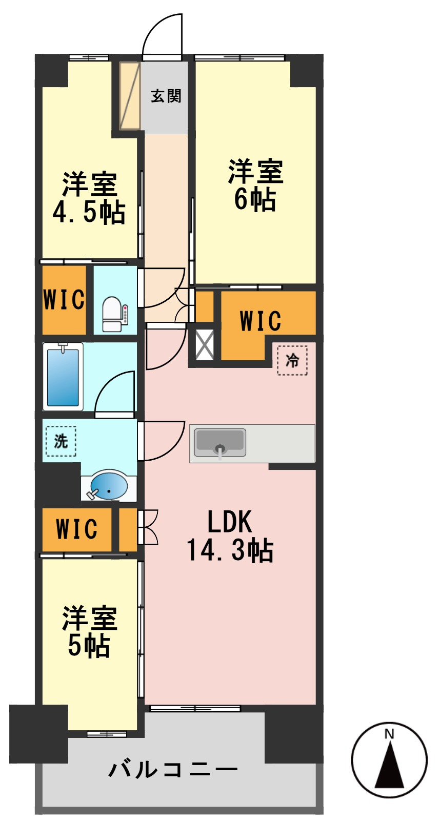 プレシス小岩ヴェルデの間取り|間取図
