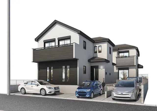 練馬区大泉学園町8丁目　土地42坪超　長期優良住宅　全2棟の外観パース