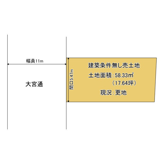 京都市北区紫野門前町　建築条件無し売土地の土地図