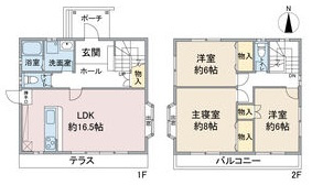香流タウンＢの間取り