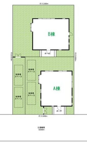 香流タウンＢの区画図