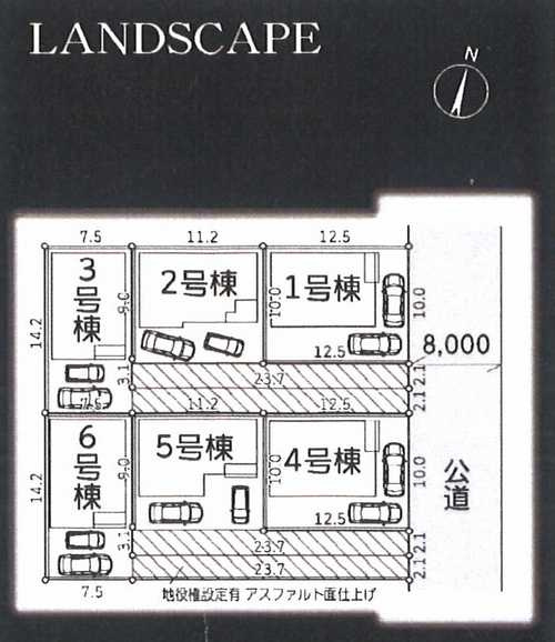 藤沢市菖蒲沢第3　新築戸建全6棟　1号棟の区画図