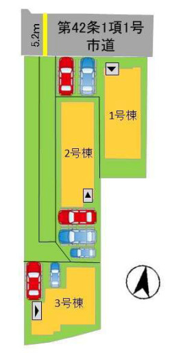 【区画図】 | 福岡市早良区次郎丸4丁目1期　3号棟（全3棟）【仲介手数料無料・0円】 | 区画図です。3号棟