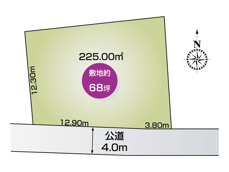 【区画図】伊勢崎市美茂呂町住宅用地中央