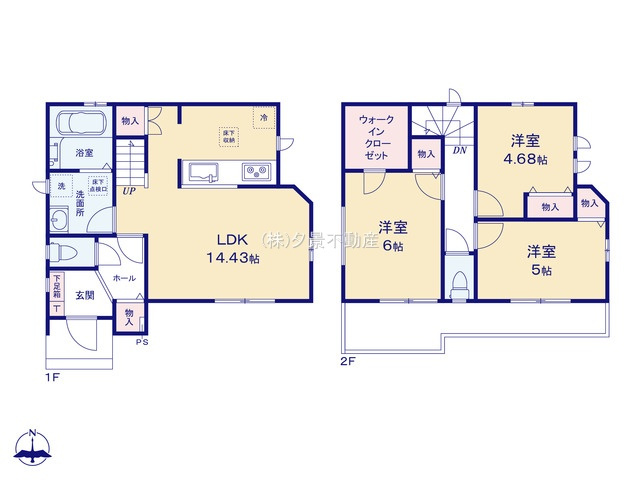 《仲介手数料無料》川越市大字安比奈新田7-11新築一戸建てハートフルタウンの間取り