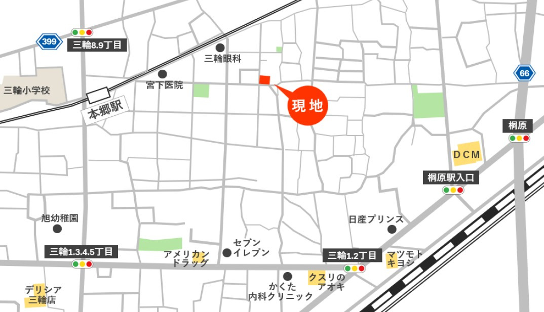 東邦ピュアコート三輪2丁目Ⅱの地図