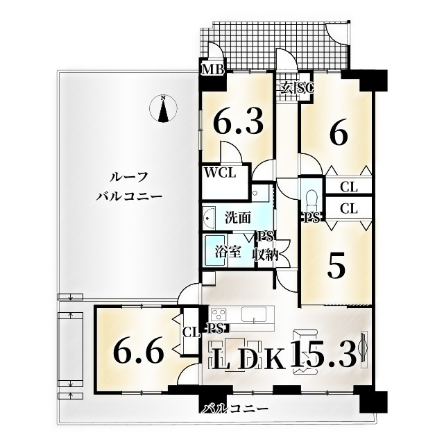 長岡京グリーンマンションの間取り
