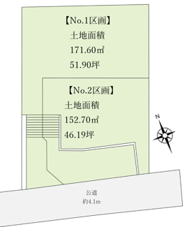 【土地図】 | 【仲介手数料無料】川崎市麻生区王禅寺東3丁目　建築条件付き売地（全2区画）No.1区画　2980万円