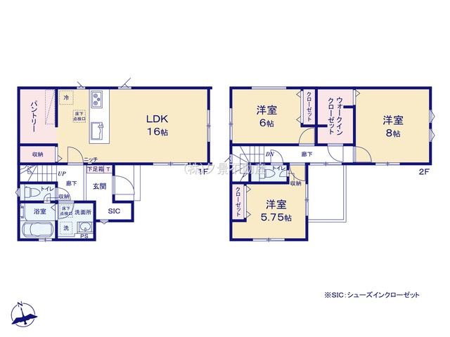 《仲介手数料無料》川越市新宿町３丁目12-12新築一戸建てグラファーレの間取り