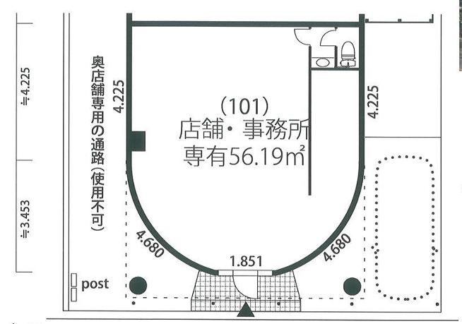 八千代市勝田台３丁目の店舗事務所の間取り