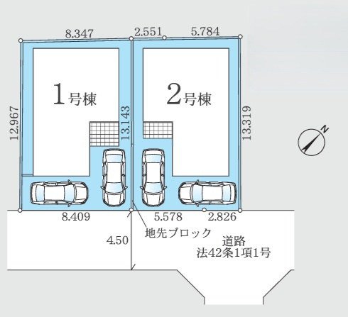 八千代市八千代台西４丁目１期の区画図
