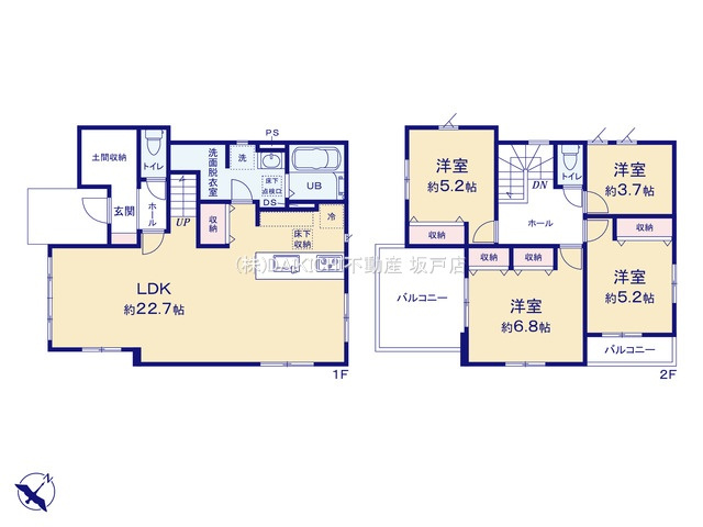 【間取り】 | 鶴ヶ島市上新田1期　GRACE・TERRACE　新築戸建　全3棟　1号棟