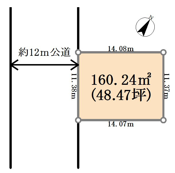 東松山市美原町3丁目6-25 土地48坪の土地図