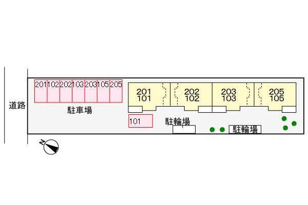 アビタシオン寅新田の駐車場