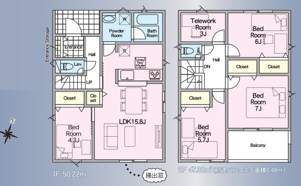 【間取り】 | 福岡市東区舞松原3丁目第3　1号棟（全1棟）【仲介手数料無料・0円】 | 平日、土日祝日もお好きな日時にご見学可能です。お気軽にお問合せ下さい。
