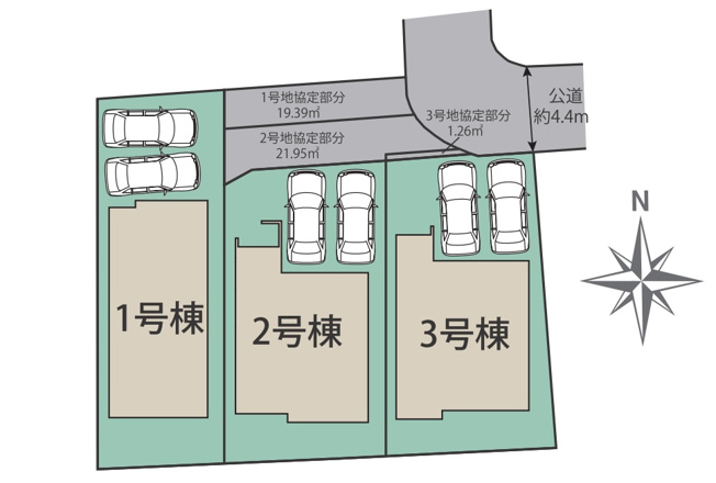 【区画図】 | 福岡市早良区干隈4丁目　1号棟（全3棟）【仲介手数料無料・0円】 | 区画図です。1号棟