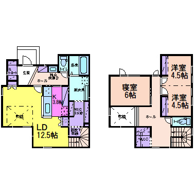 鹿沼市千渡建売の間取り|〇間取り〇
３LDK　収納スペースをしっかり確保。昨今の気象を考慮し、バルコニーなしの間取りです。