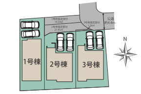 【区画図】 | 福岡市早良区干隈4丁目　2号棟（全3棟）【仲介手数料無料・0円】 | 区画図です。1号棟