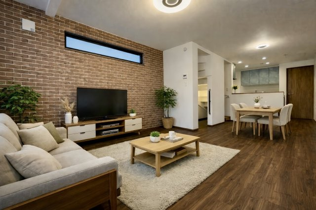 戸建 北区西が丘２丁目の居間・リビング|家具は全てCGです