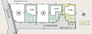 【区画図】 | 【仲介手数料無料！！】府中市分梅町3丁目　新築戸建て（全5棟）5号棟　7190万円