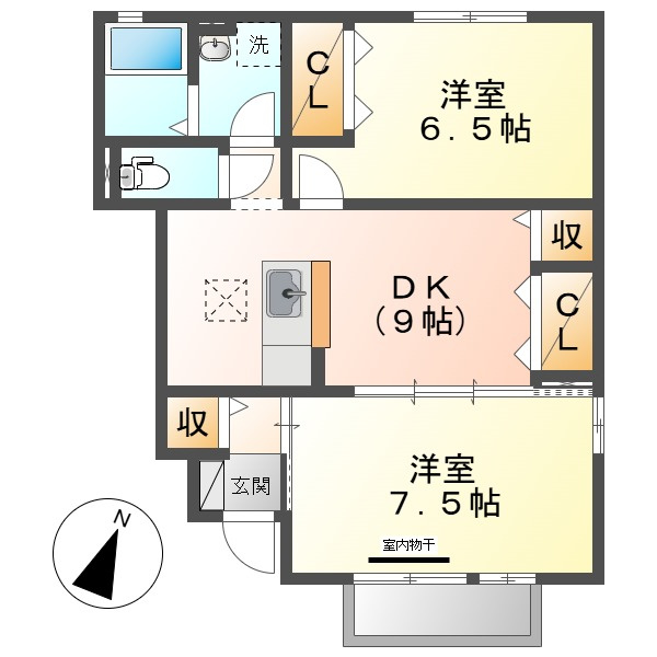 アンソレーヌＣの間取り
