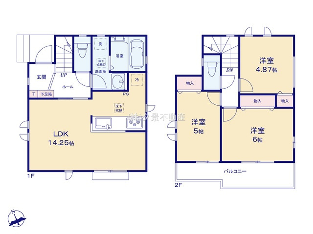 《仲介手数料無料》川越市石原町２丁目40-23新築一戸建てハートフルタウンの間取り