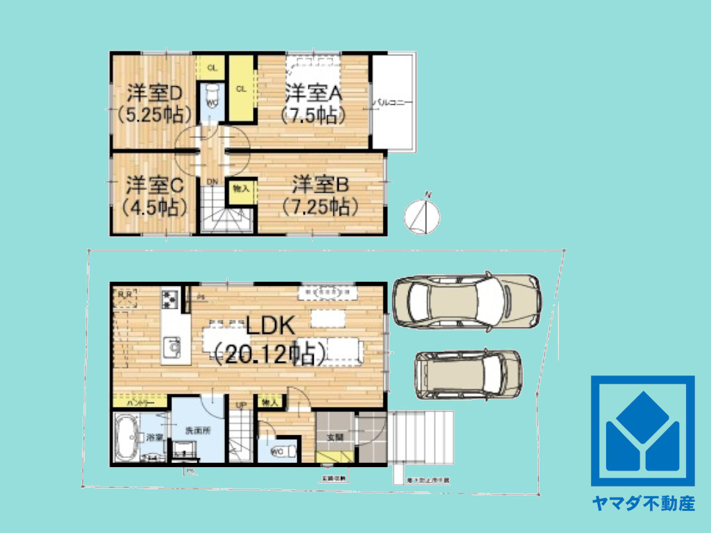 宇治市広野町寺山　2期　2号地の間取り|図面と現況が異なる場合は現況を優先いたします。