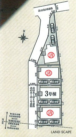 福生市熊川　新築戸建全4棟の区画図