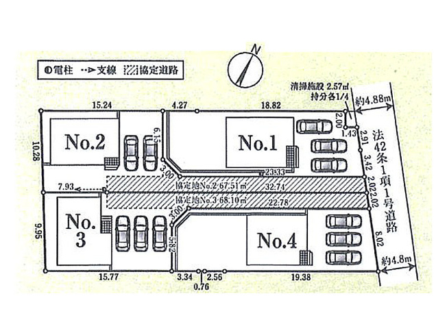 【区画図】 | 富士見市東大久保　新築一戸建住宅　全4棟　(ふじみ野店) | 全区画60坪超の広々とした分譲住宅です！