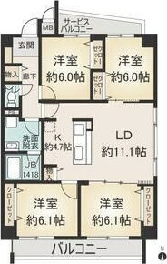 OSM植田・壱番館の間取り