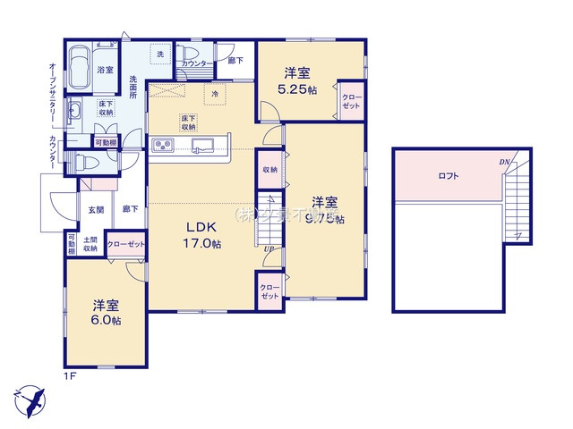 《仲介手数料無料》川越市大字笠幡85-97新築一戸建てブルーミングガーデンの間取り