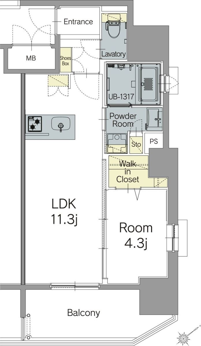新品家具付きマンション今泉1(KaGood福岡)の間取り