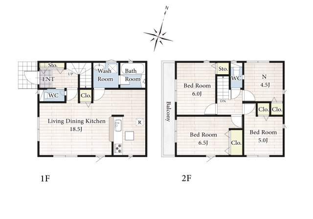 【間取り】 | 【間取り図：1号棟】陽の光をたっぷりと浴びながら気持ち良く生活が出来ます。夢のマイホーム、夢ではなく実現出来ます！見学・ご相談等、お気軽にご連絡下さい。