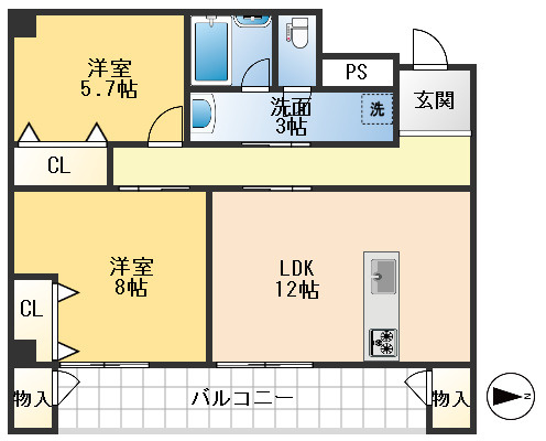 豊中グリーンハイツの間取り