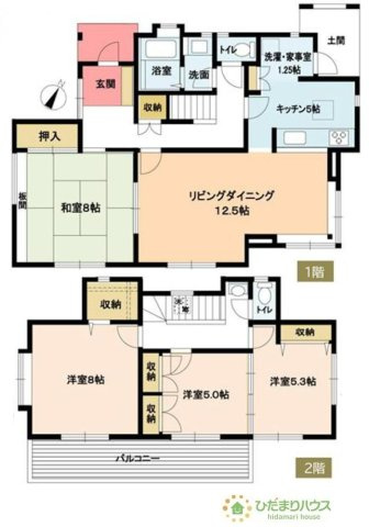 【間取り】 | 取手市桜が丘2丁目　中古戸建 | 部屋数豊富な4LDKの間取りです。お子様の一人部屋はもちろん、ご夫婦の趣味のお部屋も実現可能です♪