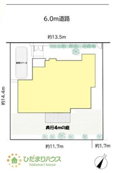 【区画図】 | 取手市桜が丘2丁目　中古戸建 | 前面道路幅6ｍ☆車の出入りもラクラクできちゃいます(^^♪