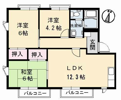 フレグランス阿賀南C棟の間取り