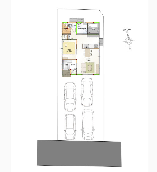 一宮中町⑨　新築戸建住宅の区画図|洗濯物も気持ちよく乾く、使い勝手の良いスペースです。
