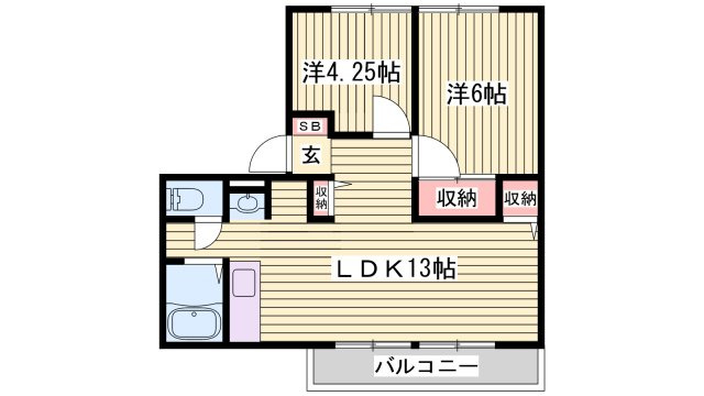 サンライフ雅 A棟の間取り