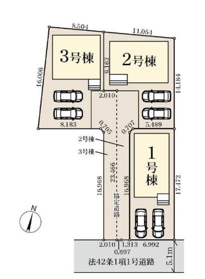 【区画図】 | 白岡市白岡7期　新築戸建　全3棟　1号棟
